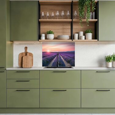 Кухонний фартух 60x80 см Самоклеючий настінний захисний екран для кухні Кухонний фартух Кухонні фасади Кухонні фартухи Кухонна стіна Вода - Пейзаж - (Лавандовий - Фіолетовий, 60 x 80 см)