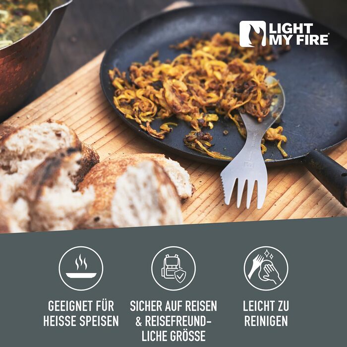 Титанова ложка-виделка-ніж для кемпінгу Light My Fire