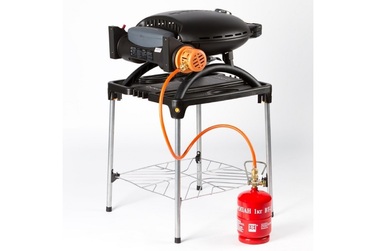 КОМПЛЕКТ Портативный переносной газовый гриль O-GRILL 500, черный+шланг в подарок! Код: 011672