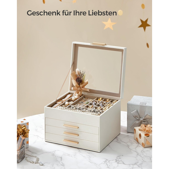 Органайзер для ювелирных изделий 4-уровневый облачно-белый SONGMICS