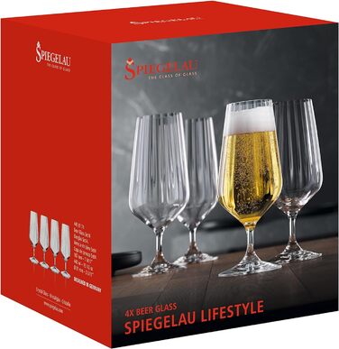 Набір келихів для білого вина з 4 предметів, кришталевий келих, 440 мл, Spiegelau LifeStyle, 4450172 (пивні келихи)