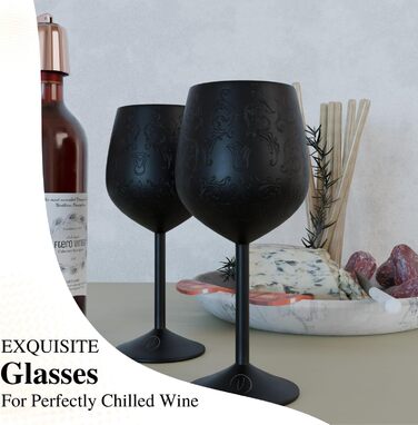 Набір келихів для вина з нержавіючої сталі 2 шт 480 мл vaanshie