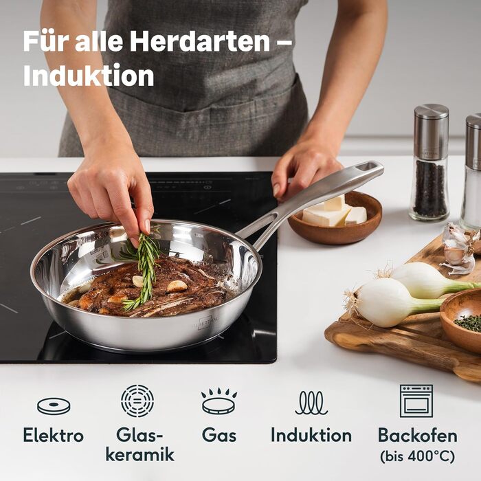 Набір з 6 сковорідок, нержавіюча сталь з покриттям та без покриття Silberthal