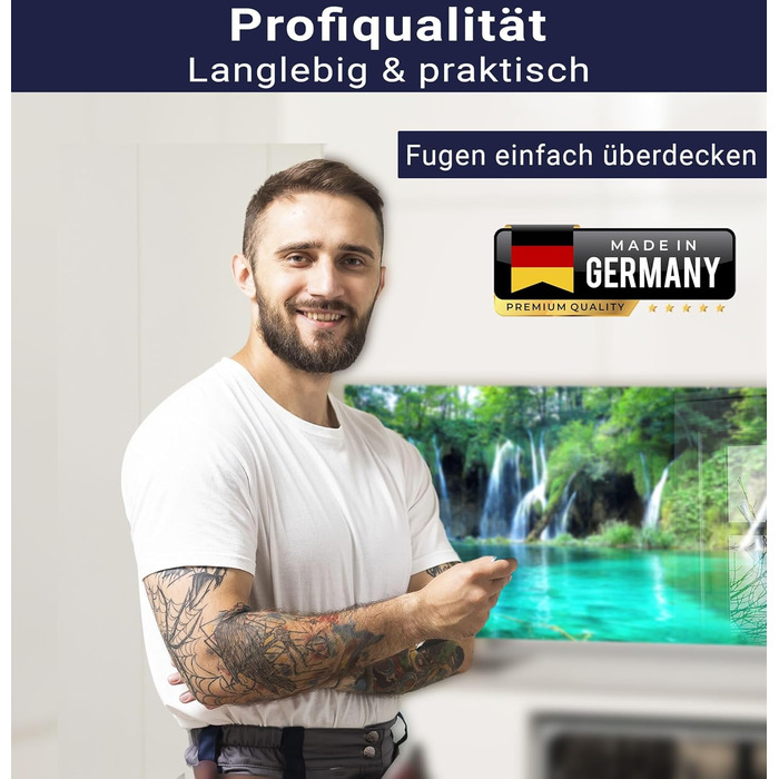 Кухонний фартух timalo зі скляним виглядом Північне море, очерет, захід сонця, океан, солома 2 мм акрилове скло Бризокості для плити, кухонний скляний фартух, акрилові скляні стінові панелі, захисна панель для фартуха (80 x 50 см, 312- Водоспади)