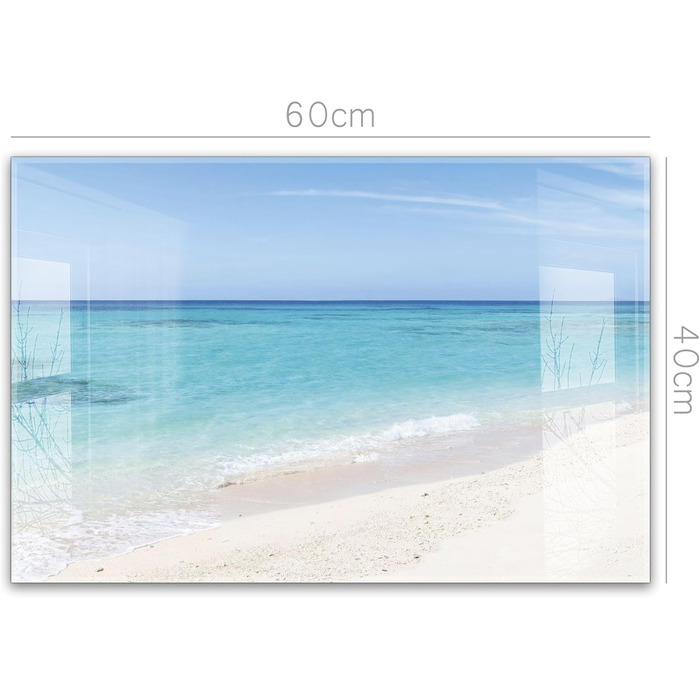 Кухонний фартух Timalo зі скляним виглядом Північне море, очерет, захід сонця, океан, солома 2-мм акрилове скло Бризкозахисна стінка для плити, скляний кухонний фартух, акрилові скляні стінові панелі, захисна панель для фартуха (60 x 40 см, 304- Beach)