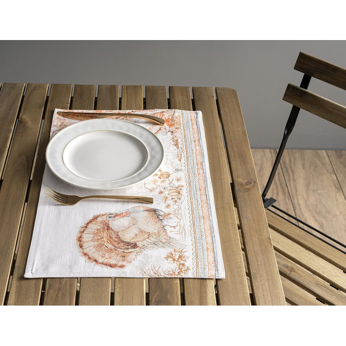 Бавовняні килимки для серветок, набір з 4 шт. , декоративні килимки для серветок, пасхальні килимки, що миються, для свят, вечерь, весни, літа (33 см x 48 см) (24 - Подяки), 39Hermine 100