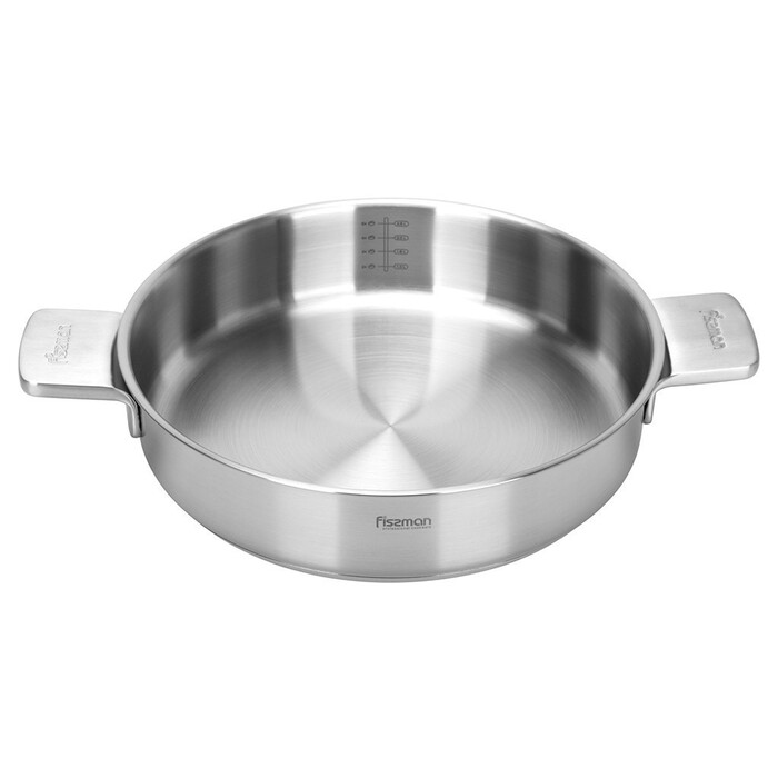 Сотейник Fissman PREMIUM ONE 26x6 см / 2,7 л зі скляною кришкою нержавіюча сталь (15093)