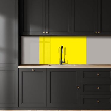 Кухонний фартух 60x250 см, самоклеючий фартух, кухонний фартух, кухонний фасад, самоклеючі кухонні фартухи - Осінь (Жовтий - Однотонний, 60 x 100 см)