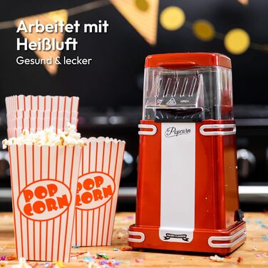 Машина для попкорну в ретро дизайні, червоний Gadgy