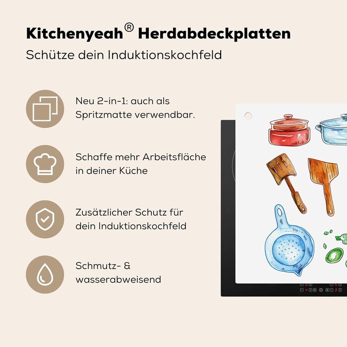 Фартух для плити, кухонний фартух, вініл, 78x52 см, декор для кухні, облицювання стіни, кришка плити - сіро-чорна (кухня - креслення, 52,7Д x 91,6Ш см)
