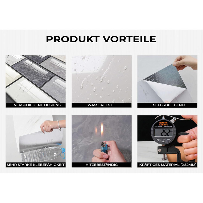 Клейка плитка мармуровий дизайн 60 х 30 см 12 шт H-basics