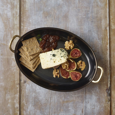 Сковорода для подачі 24.5*17.5 см, 1000 мл, овальна, металева, Black Vintage Steel, GenWare