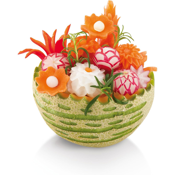 Набор ножей для карвинга (3 предмета) для креативного оформления фруктов, овощей и сыра вырезание, декорирование, сервировка и гарнировка. Нескользящая ручка, лезвия из нержавеющей стали.