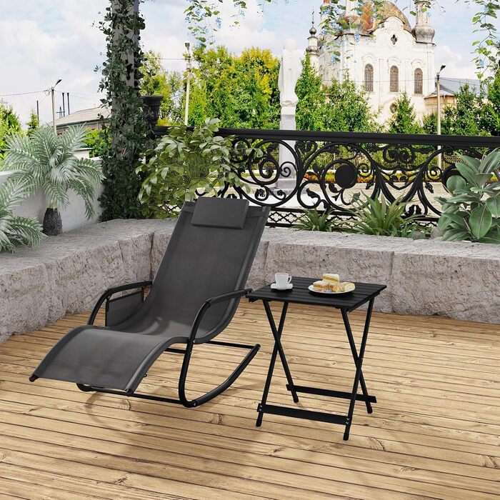 Складаний алюмінієвий стіл  для кемпінгу чорний WOLTU