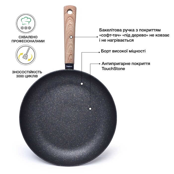 Сковорідка для жарки Fissman SPARK STONE 20x3,8 см (5030)