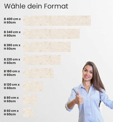 Самоклеючий кухонний фартух - матовий, жорстка плівка-бризкозахисний матеріал як доступна альтернатива склу, легке встановлення та очищення - висота 60 см - Дизайн Кам&39яна стіна чорного кольору 80 x 60 см (Бежевий мармур 02, Ш 340 см x В 60 см, 0,2 мм)