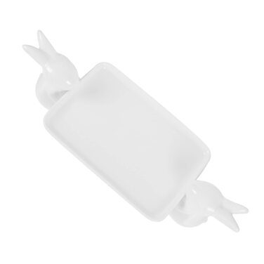 Керамічний сервірувальний піднос з милими кролики 31 х 10 см VICASKY