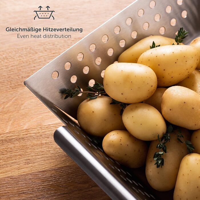 Кошик для гриля 21 x 21 x 6 см, нержавіюча сталь Blumtal