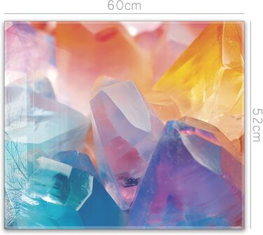 Фартух для плити timalo, настінна раковина, кухонний фартух зі скляним виглядом Акрилове скло 2 мм Скляний фартух, акрилові скляні кухонні панелі, захисна панель для фартуха Мармурове біле золото (60x52 см, 77 кольорових кристалів)