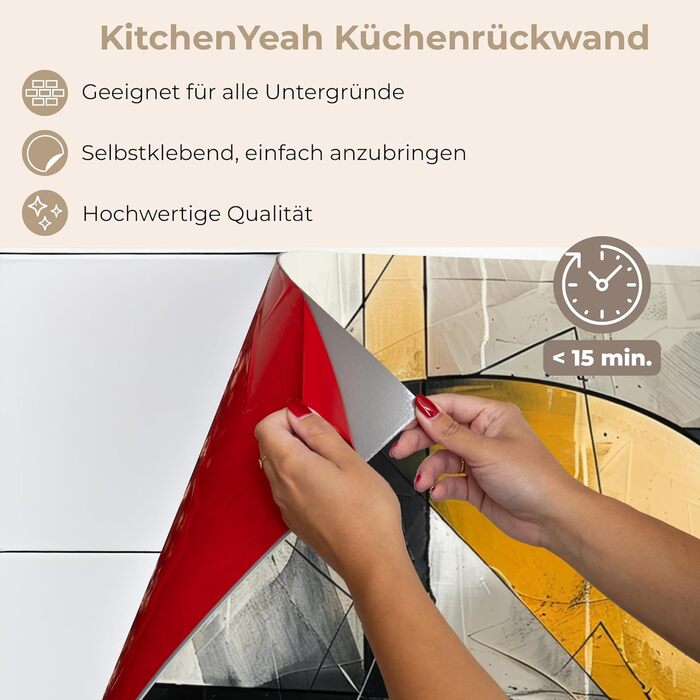 Кухонний фартух 80x300 см Самоклеючий захисний щиток для кухонної стіни Кухонний фартух Кухонні фасади Кухонні фартухи Кухонна стіна - Абстрактна (Сіра - Сучасна, 80 x 150 см)