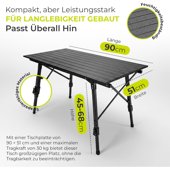 Складний багатофункціональний стіл для кемпінгу 90 х 51 см Werkfox
