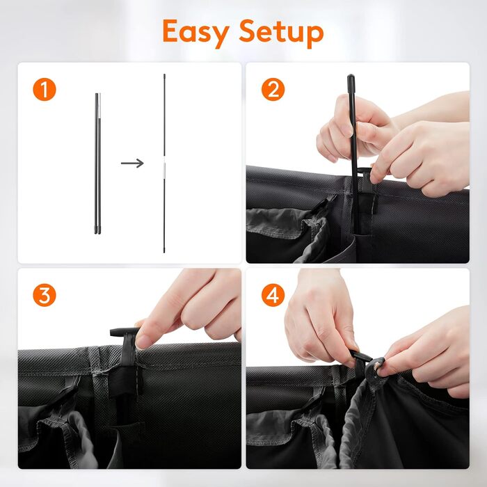 Кошик для білизни Lifewit з кришкою 2 відділення, збірник для білизни з 2 знімними мішками для білизни, складні кошики для білизни Кошики для білизни Коробка для білизни Тканинні кошики для білизни для ванної кімнати Спальня, (105 л, чорний)