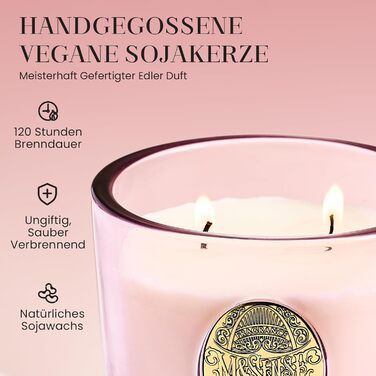 Ароматна свічка M&SENSE "Лісова хатина", ароматичні свічки у склянці, натуральна соєва свічка, час горіння 55 годин, подарункові свічки для жінок та чоловіків, подарункова свічка (солона троянда, 560 г)