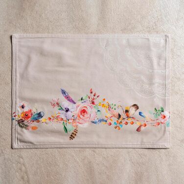 Бавовняні килимки, набір з 4 шт. , декоративні килимки, пасхальні килимки, що миються, для свят, вечерь, весни, літа (33 см x 48 см) (024 - Ібіца - бежевий), 39Hermine, 100