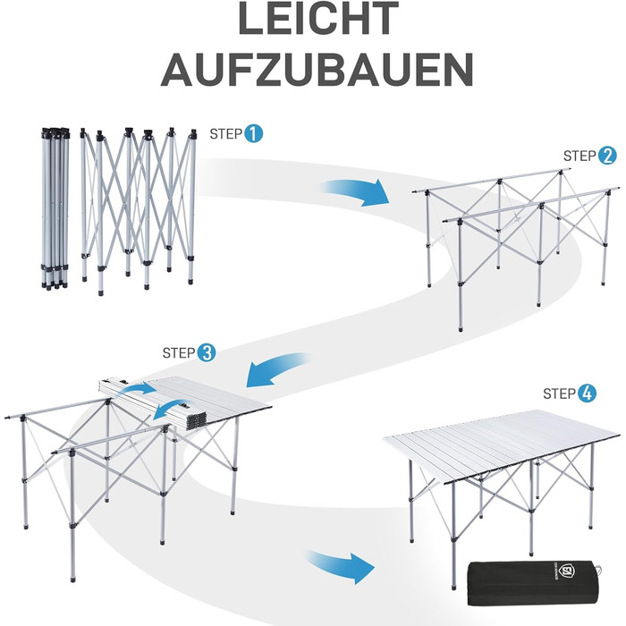 Складной кемпинговый стол белый EVER ADVANCED