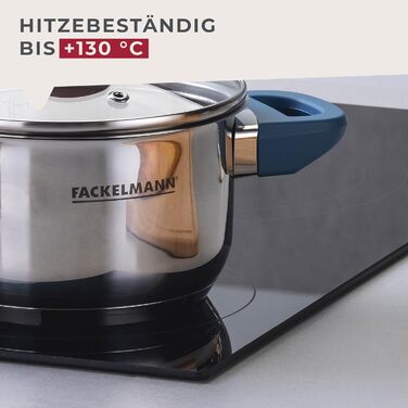 Каструля Fackelmann Brat Essential Ø виготовлена з високоякісної нержавіючої сталі 18/10, ергономічна бакелітова ручка, універсально підходить для всіх типів плит (каструля з кришкою, 14 см)