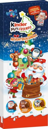 Адвент-календар 2025 із 27 шоколадними делікатесами, 164 г Mini Friends Kinder