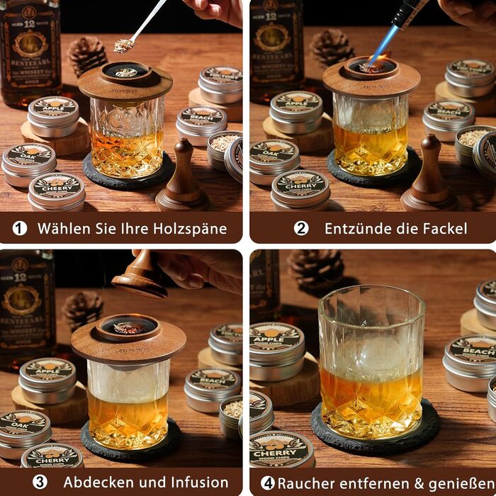 Набор для копчения виски с факелом 6 вкусов ASOVNIS