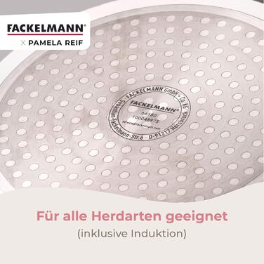 Набор из 3 сковородок 20-24-28 см с ребристым дизайном, пастельный бежевый Pamela Reif Fackelmann