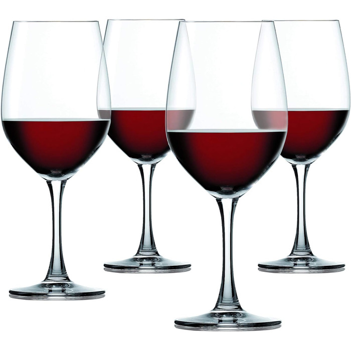 Набор из 4 бокалов для шампанского, хрустальный бокал, 190 мл, Winelovers, 4090187 (Бокалы для бордо)