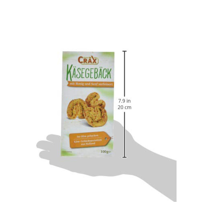 Печиво з сиром - хрусткі снеки з гірчицею та медом, 10 упаковок по 100 г Cräx