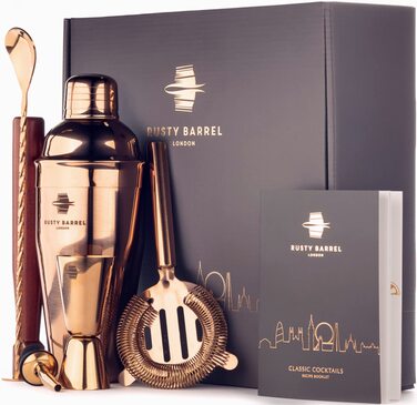 Профессиональный набор для приготовления коктейлей медный Rusty Barrel