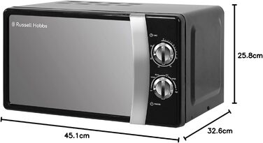 Мікрохвильова піч 17 л, 700 Вт, чорний RHMM701B Russell Hobbs