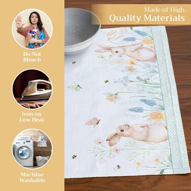 Серветки Maison d&39Hermine зі 100 бавовни, набір з 4 шт. , декоративні серветки, пасхальні серветки, що можна прати, для свят, вечерь, весни, літа (33 см x 48 см) (010 - Великодня роса)