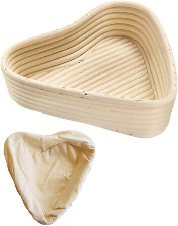 Кошик для вистоювання Westmark, для тіста для хліба 1500-2000 г, овальний, довжина приблизно 40 см, ротангова тростина, світло-бежева, 32022270 (набір з 2 шт. - декор, форма серця)