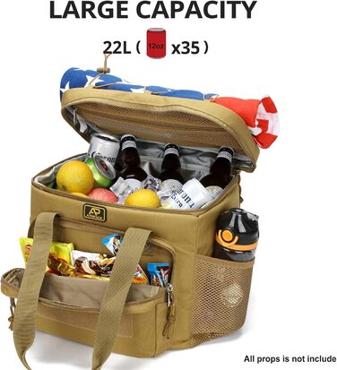 Тактична сумка для ланчу для чоловіків 12,3 л коричнева Bunnychic