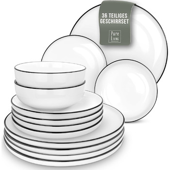 Набір посуду на 12 персон у скандинавському стилі, 36 предметів PURE LIVING INTERIOR DESIGN
