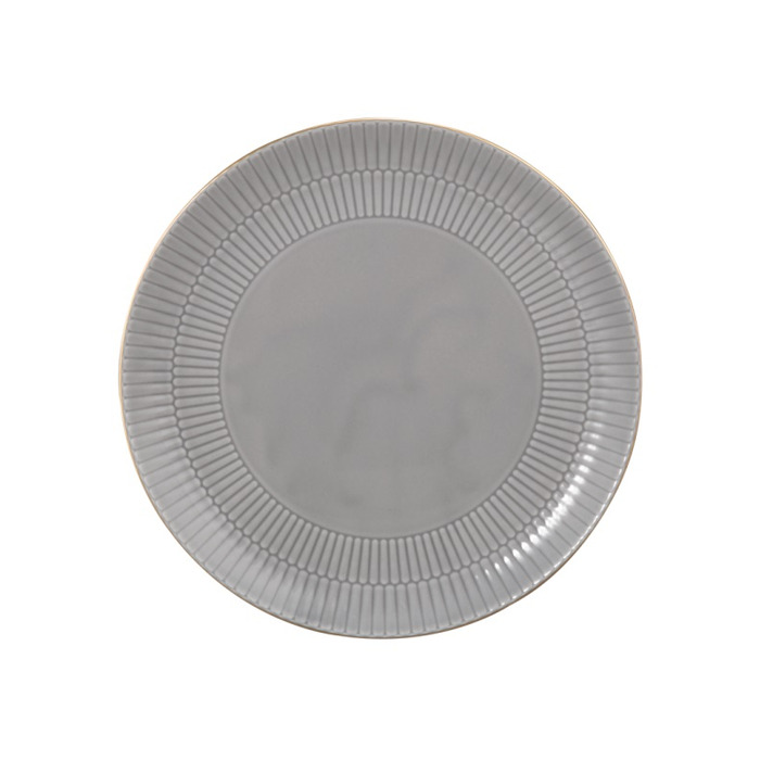 Обідня тарілка 27,5 см, сіра із золотистим обідком Amina Silbergrau Goldrand Seltmann Weiden