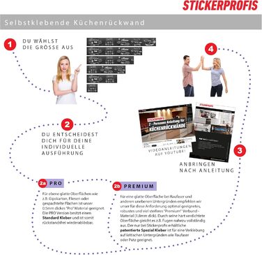 Кухонный фартук подходит для всех поверхностей 220 х 60 см StickerProfis