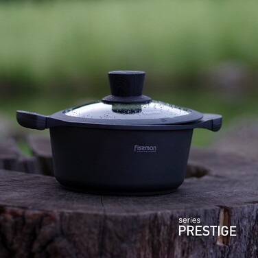 Каструля Fissman PRESTIGE 24x11,5 см / 4,3 л зі скляною кришкою (5042)
