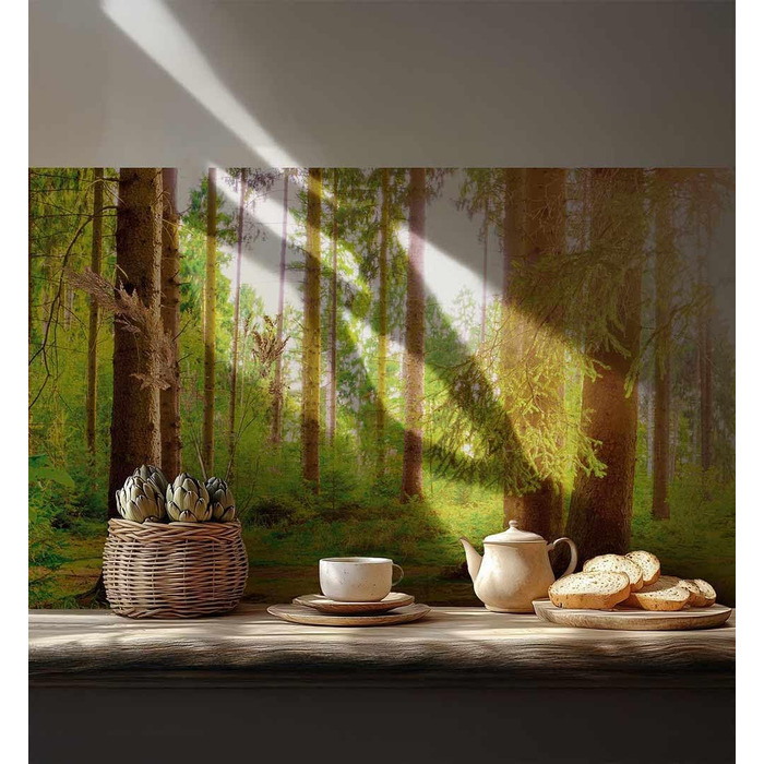 Самоклеючий кухонний фартух - матовий, преміальна бризкозахисна плівка 0,4 мм як доступна альтернатива склу, легке встановлення та очищення - висота 60 см - Дизайн Світло-сірий мармур 180 x 60 см (Лісово-зелений, Ш 340 см x В 60 см, 0,2 мм)