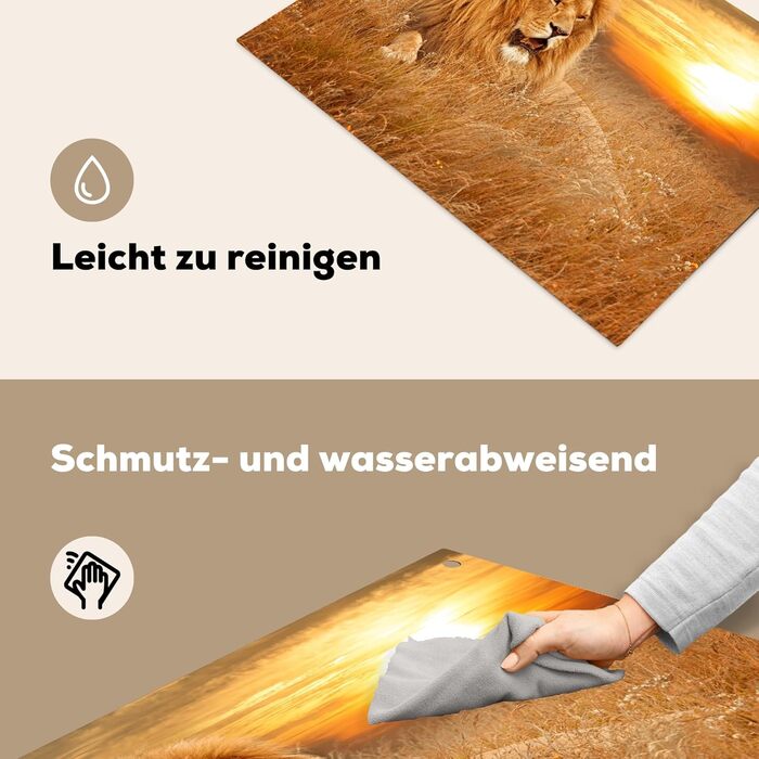 Фартух для плити, кухонний фартух, вініл, 78x52 см, декор для кухні, облицювання стіни, кришка для плити - сіро-чорна (Lev - Sunset, 52Д x 80Ш см)