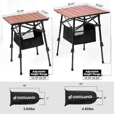 Складной алюминиевый стол с регулируемой высотой Odoland