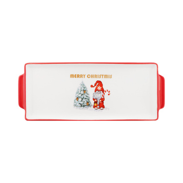 Блюдо Ardesto Christmas Gnomes, 30х12см, фарфор, прямоугольная