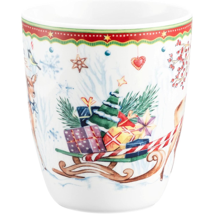 Рождественская кружка с ручкой 400 мл Олень с санками, фарфор Seltmann Weiden