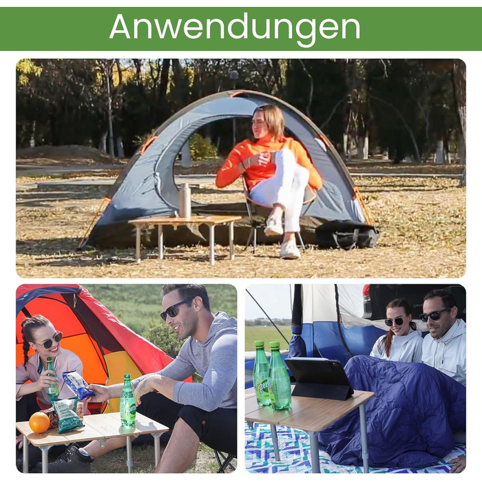 Складний бамбуковий стіл для кемпінгу 60 х 40 см KingCamp